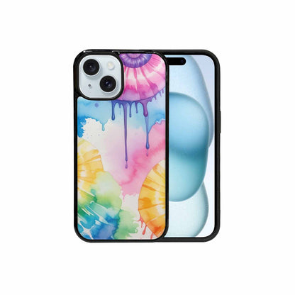 iPhone 15 Case — Dripping Tie Dye Spiral, Personalized Phone Case