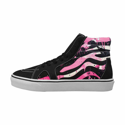 MEN'S Zebra Stripe Burst High Top Canvas Neon Fantasy Custom Shoes