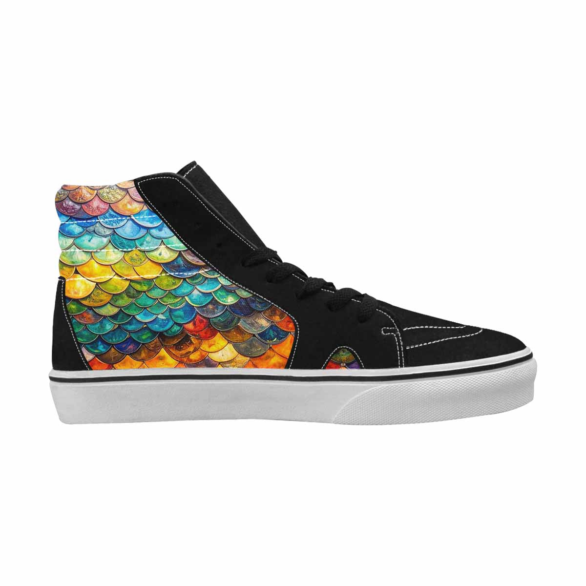 MEN'S Reptile Scale High Top Canvas Vibrant Chaos Sneakers
