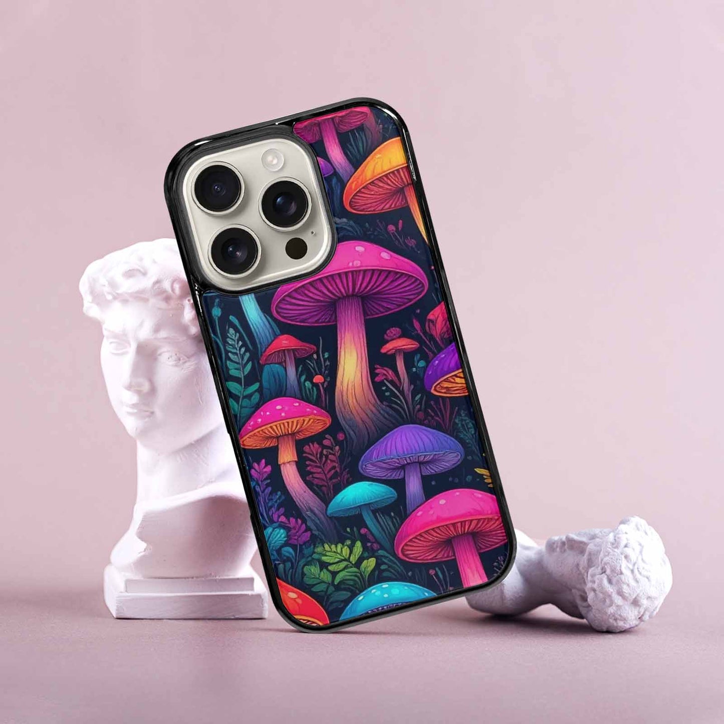 iPhone 16 Pro Case — Mushroom Psychedelic Art Seamless Pattern Vibrant, Unique Phone Case Design