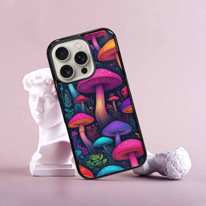 iPhone 16 Pro Case — Mushroom Psychedelic Art Seamless Pattern Vibrant, Unique Phone Case Design