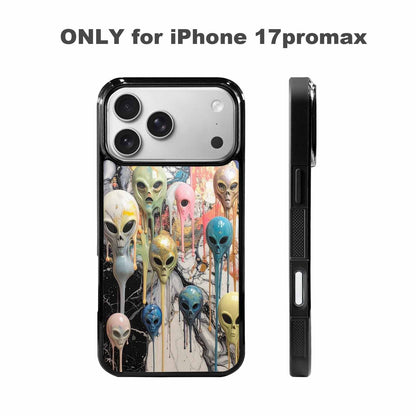 iPhone 17 Pro Max Case — Aliens Marblemelting Aliens Pa Alien Scifi, Custom Phone Case