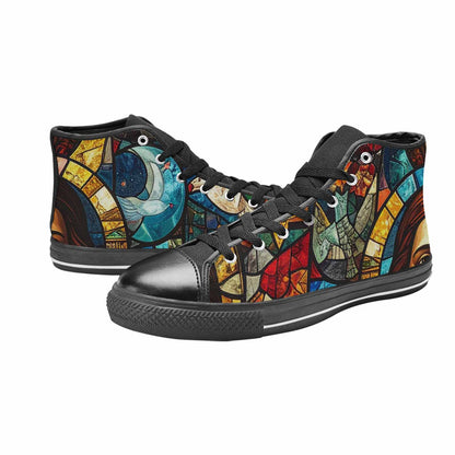 MEN'S Jesus Face Small High Top Canvas Vivid Shoes