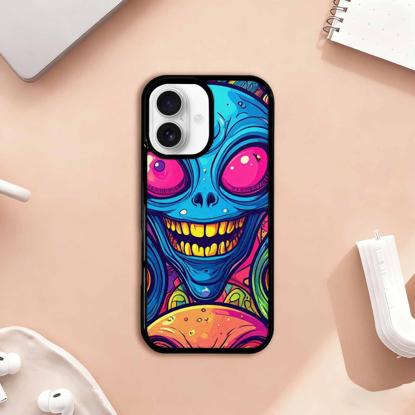 iPhone 17 Case — Alien Ufo Cartoon Art Alien Scifi, Original Design Phone Case