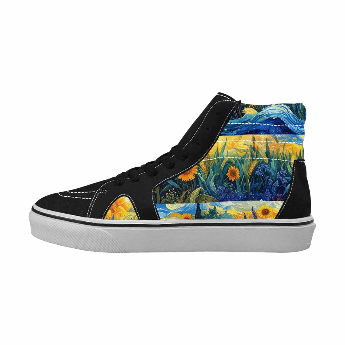 WOMEN'S Blend All Versions High Top Canvas Vibrant Chaos Custom Sneakers