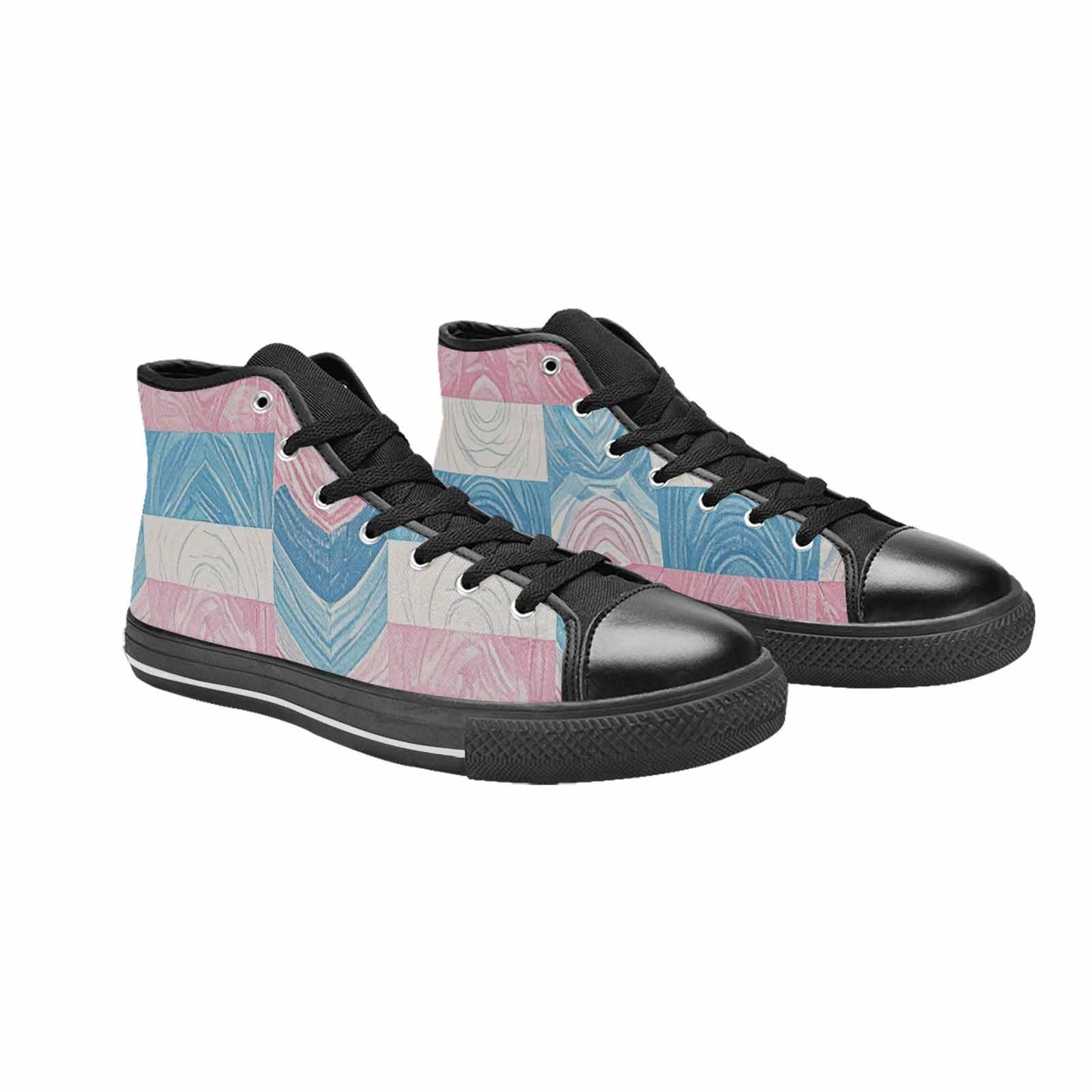 MEN'S Transgender Flag Color High Top Canvas Y2K Custom Sneakers