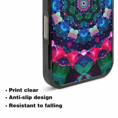 iPhone 15 Pro Max Case — Crystal Mandala Art Seamless Pattern Vibrant, Original Design Phone Case