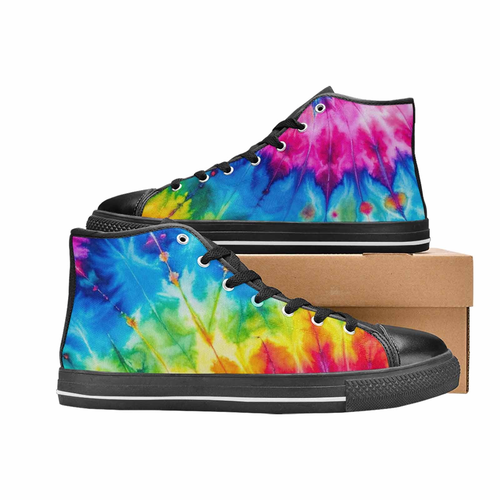 MEN'S Tie Dye Acid Wash Color High Top Canvas Surreal Sneakers