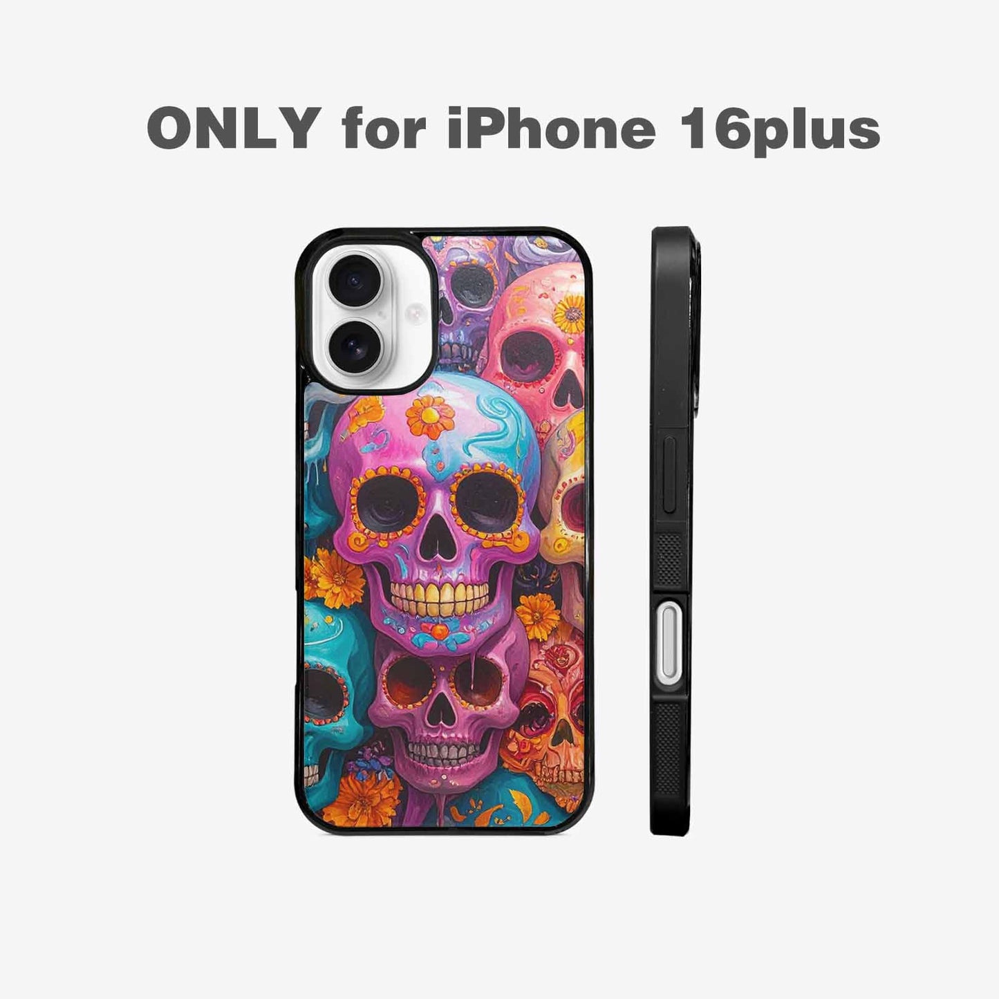 iPhone 16 Plus Case — Sugar Skullsmelting Sugar Skulls, Custom Print Case Cover