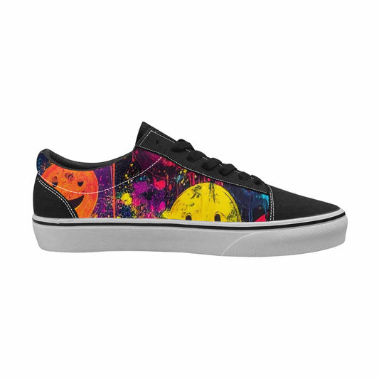 WOMEN'S Smiley Faces × Glow Lace-Up Canvas Kaleidoscope Sneakers