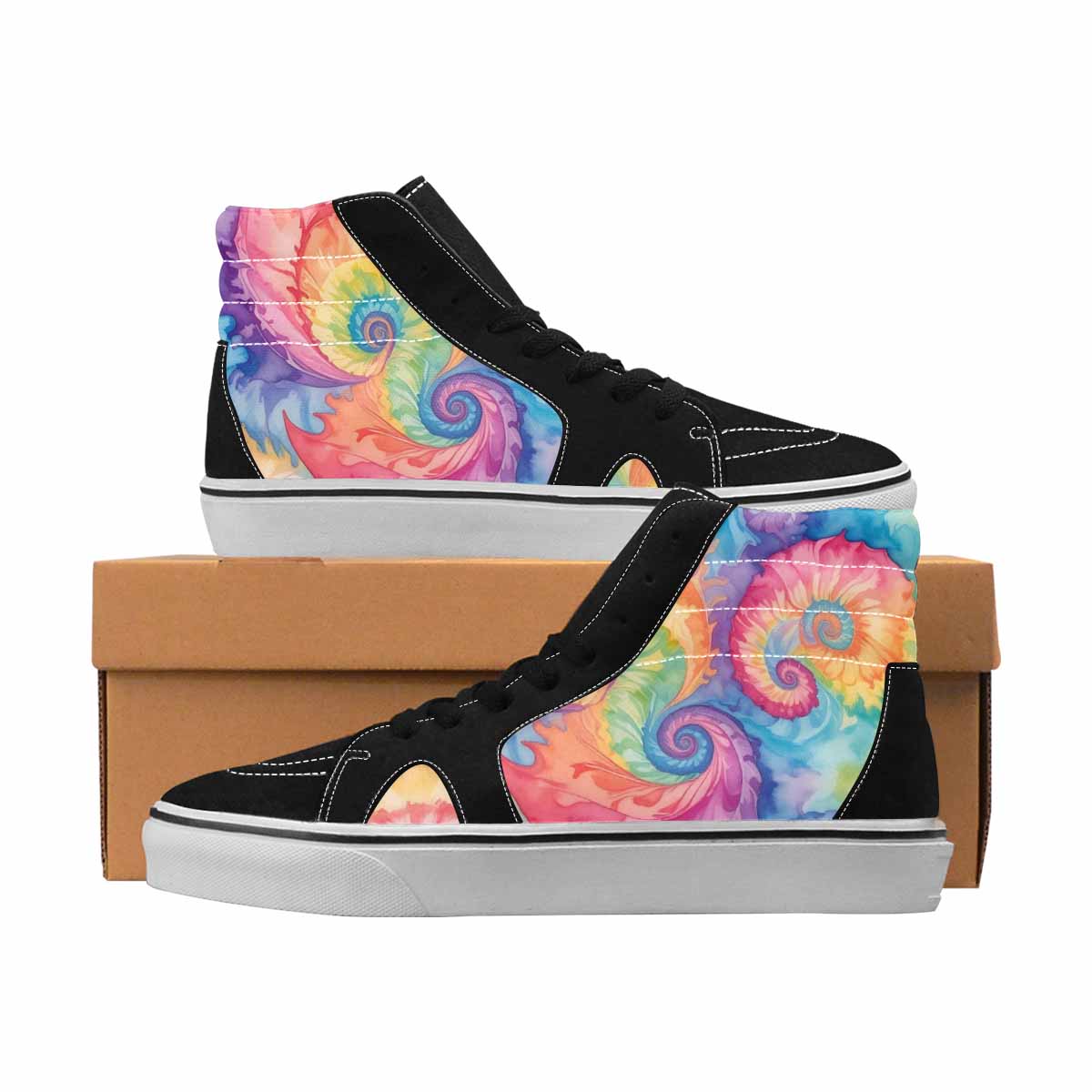 MEN'S Tie Dye High Top Canvas Artist-designed Dreamcore Original Art Sneakers