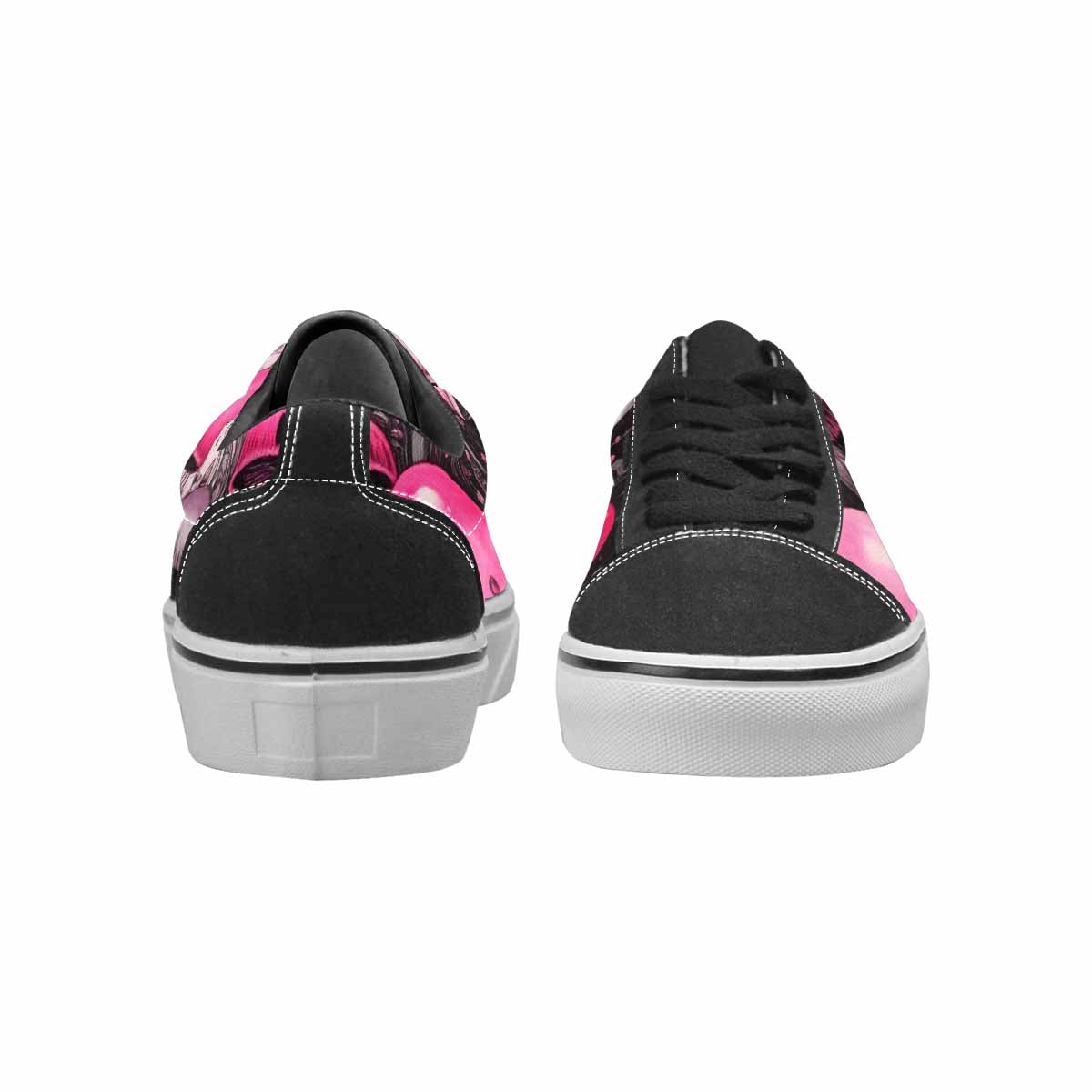 MEN'S Mushrooms Black & Pink Ink Canvas Wearable Art Dreamcore Custom Kicks