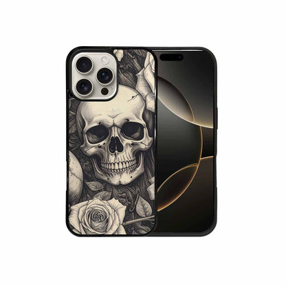 iPhone 16 Pro Max Case — 20 Skulls Overlapping Seamless Tileable Pattern, Custom Printed Phone Case
