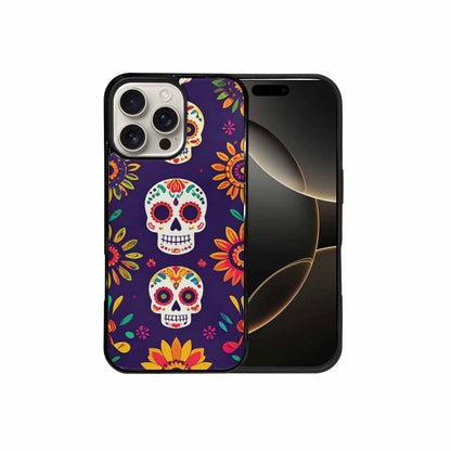 iPhone 16 Pro Max Case — Sunflowers Hundreds Of Skulls Art Seamless, Unique Phone Case Design