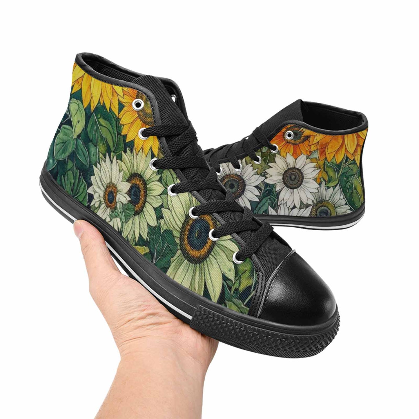 WOMEN'S Sunflower High Top Canvas Aesthetic Sneakers