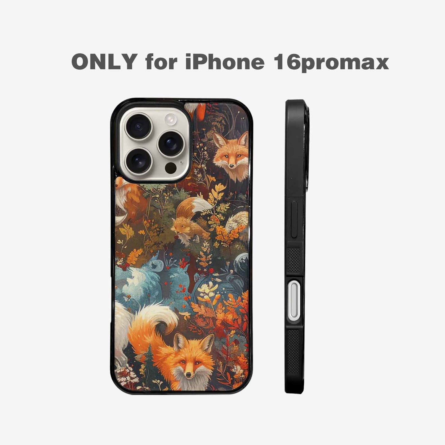 iPhone 16 Pro Max Case — Fox Forest Fox Forest Pattern Hundreds, Custom Printed Phone Case