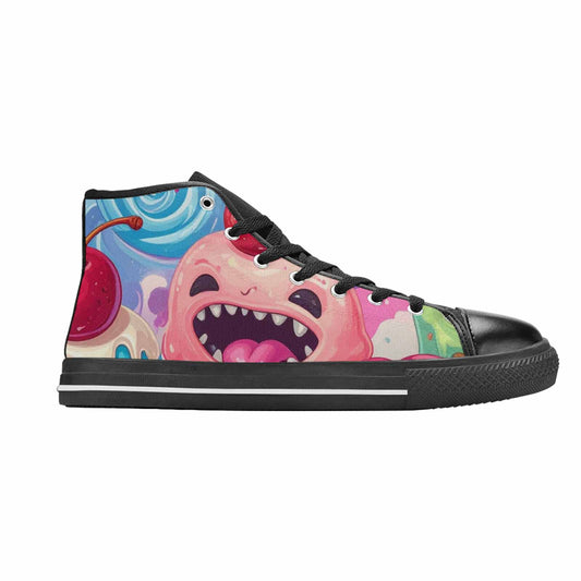 WOMEN'S Melting Icecream Monster Cherry High Top Canvas Cottagecore Sneakers