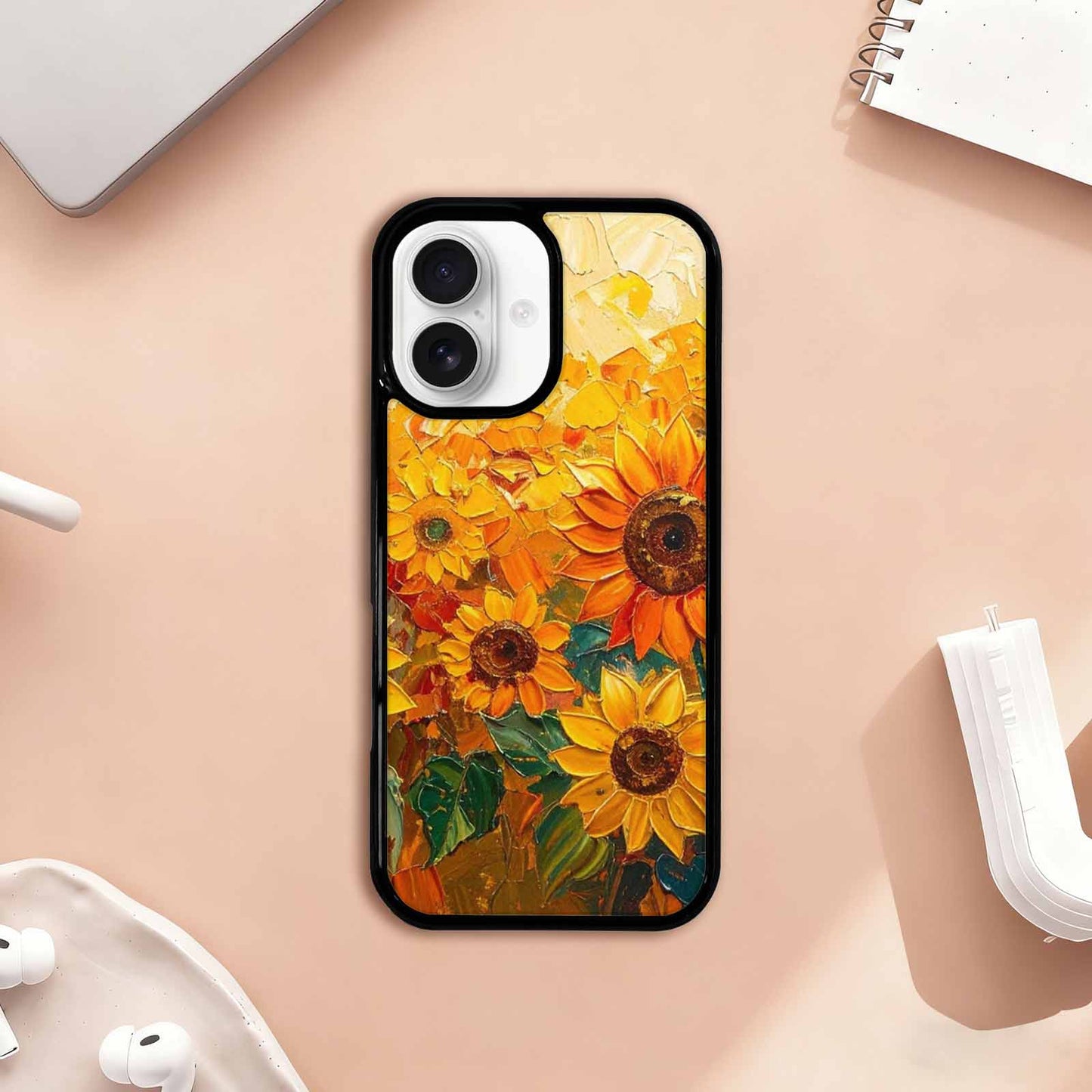 iPhone 17 Case — Impressionist Sunflower Brushstroke Pattern Floral, Original Design Phone Case