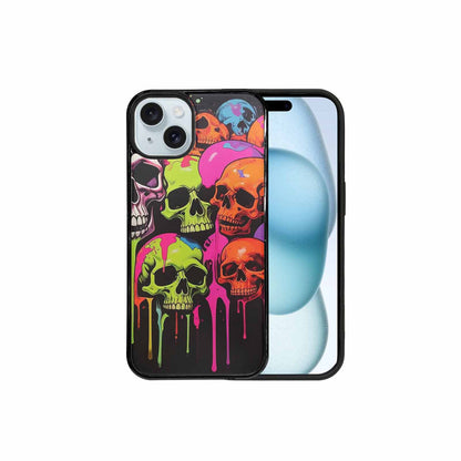 iPhone 15 Plus Case — Vibrant Camo 1000\'s Of Skeletons Neon, Custom Made Phone Cover