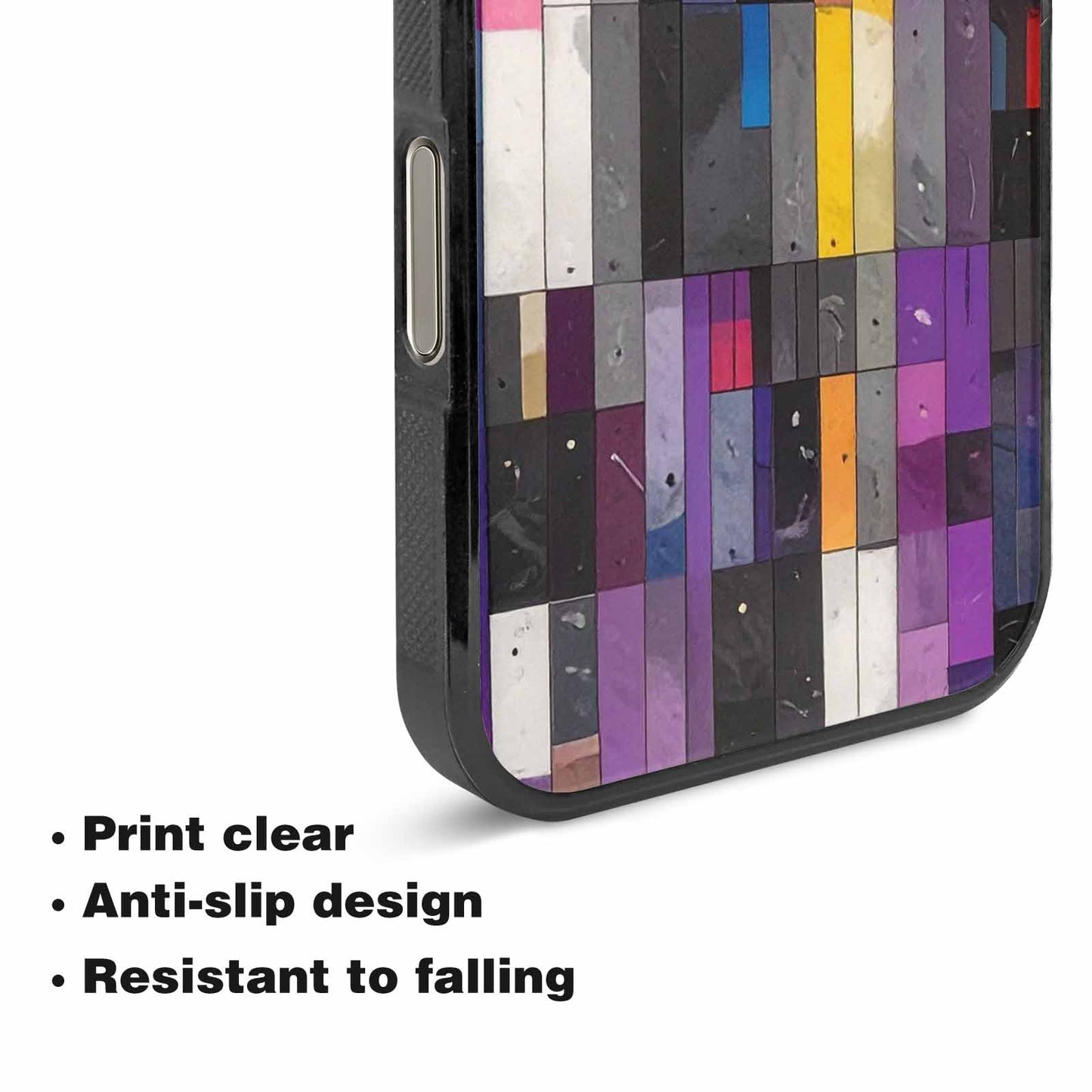 iPhone 16 Pro Max Case — Asexual Flag Color Theme Small Rainbow, Original Design Phone Case