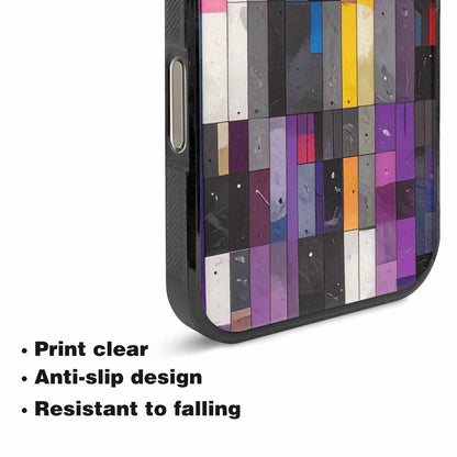 iPhone 16 Pro Max Case — Asexual Flag Color Theme Small Rainbow, Original Design Phone Case