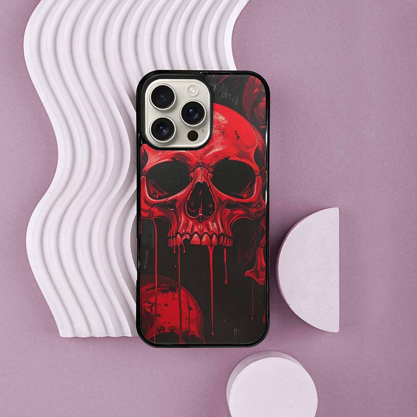 iPhone 16 Pro Max Case — 1000\'s Of Skulls Overlapping Eachother Everywhere, Custom Made Phone Cover