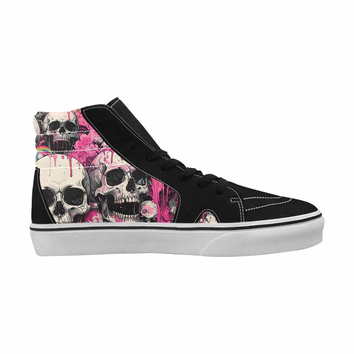 MEN'S Rainbow From Skull S High Top Canvas Surreal Custom Shoes