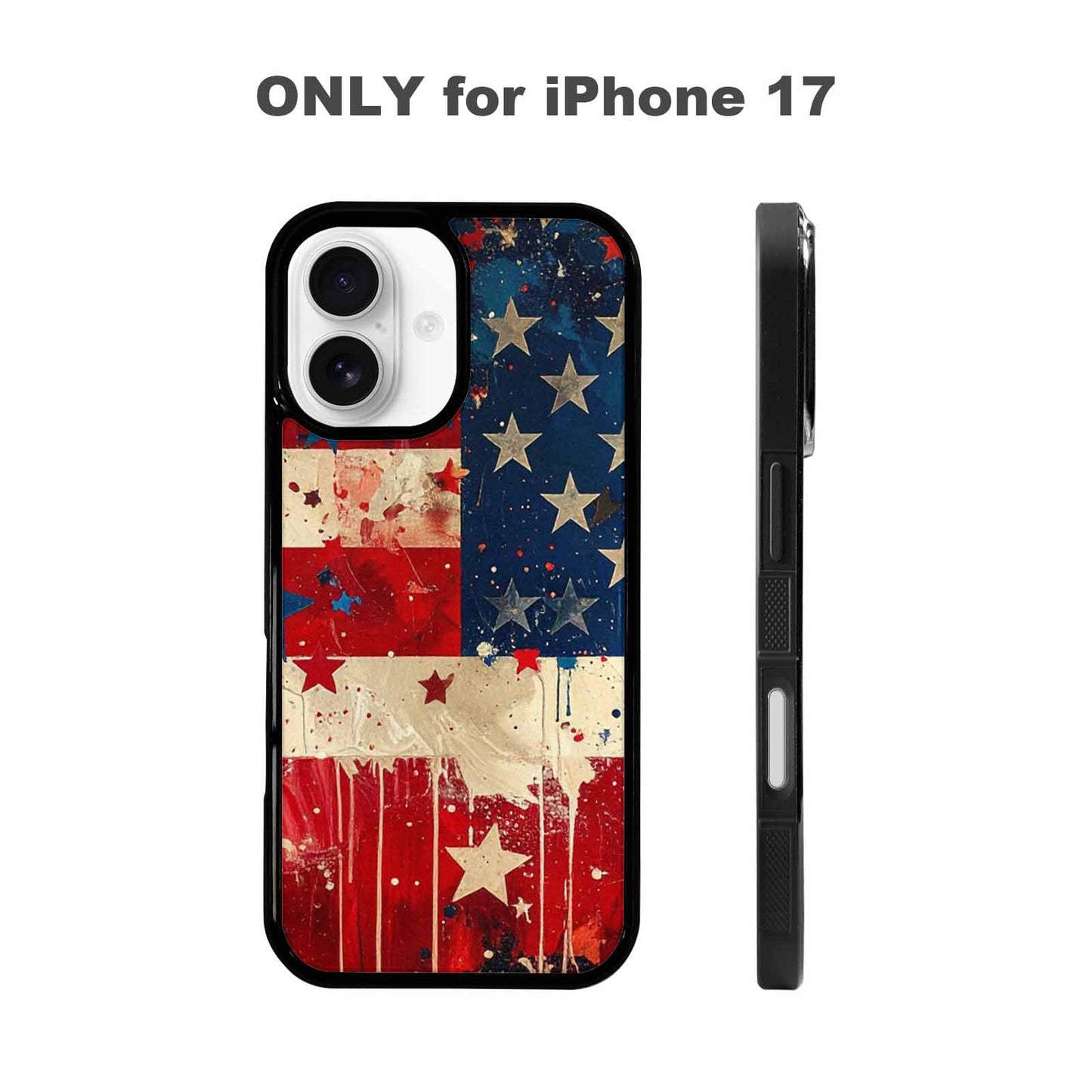 iPhone 17 Case — Patriotic Stars And Stripes Galaxy Space, Custom Designed Case Cover