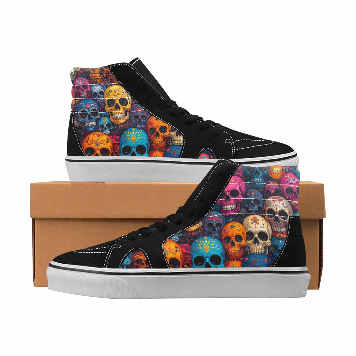 MEN'S Skulls High Top Canvas Artist-designed Dreamcore Custom Printed Shoes