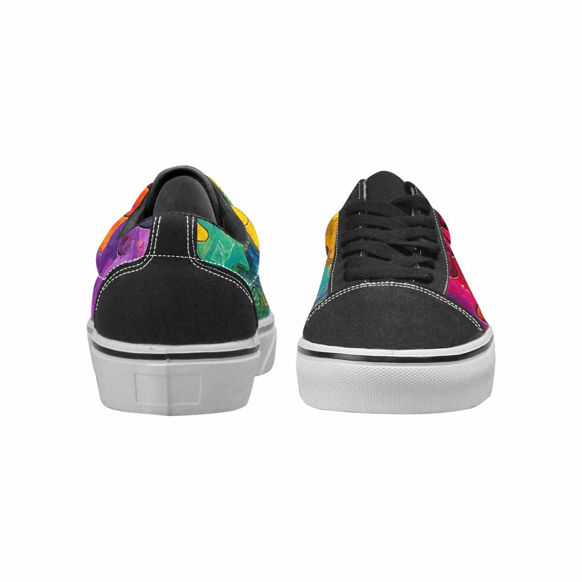 WOMEN'S Autism Puzzle Pieces Lace-Up Canvas Melting Art Custom Sneakers