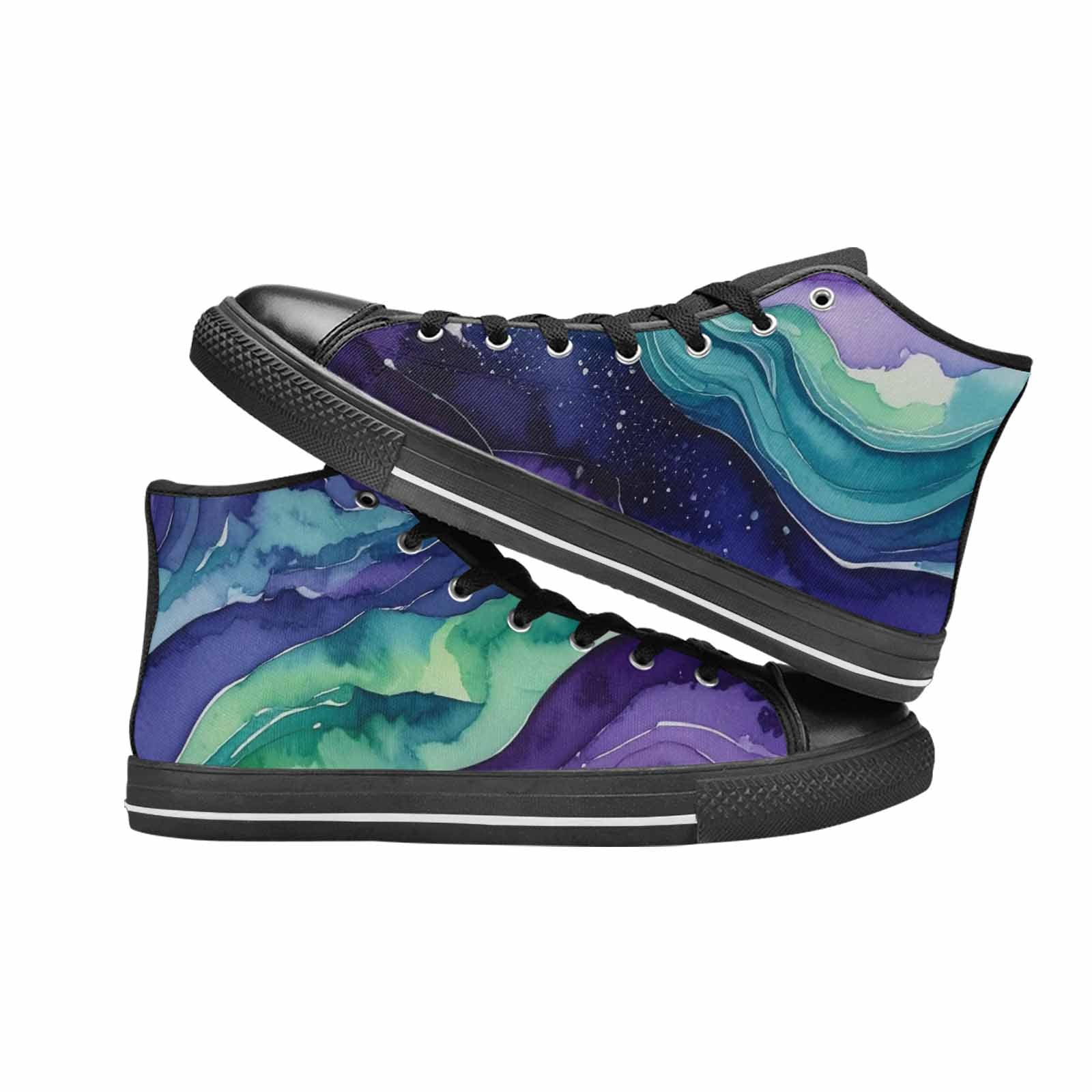 MEN'S Galaxy Aurora Nebula High Top Canvas Grunge Sneakers