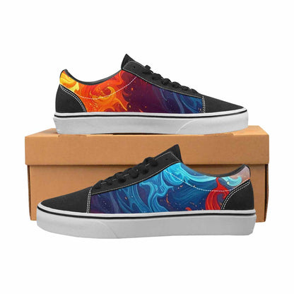 MEN'S Fire Flame Canvas Lace-Up Vibrant Chaos Custom Shoes