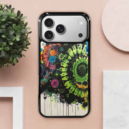 iPhone 17 Pro Max Case — Black &amp; Green Ink Tie Dye, Custom Printed Phone Case