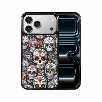 iPhone 17 Pro Max Case — Greyscale Black And White Gothic Skulls, Customized Protective Case