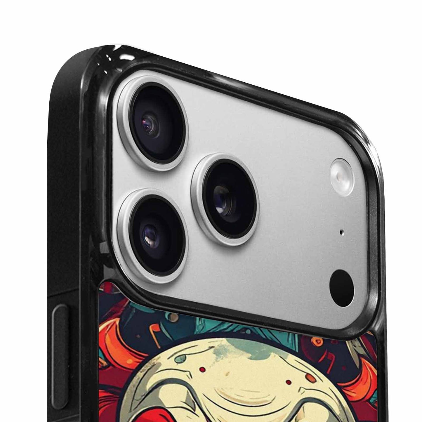 iPhone 17 Pro Case — Evil Circus Heads Faces Overlapping Cartoon, Original Design Phone Case