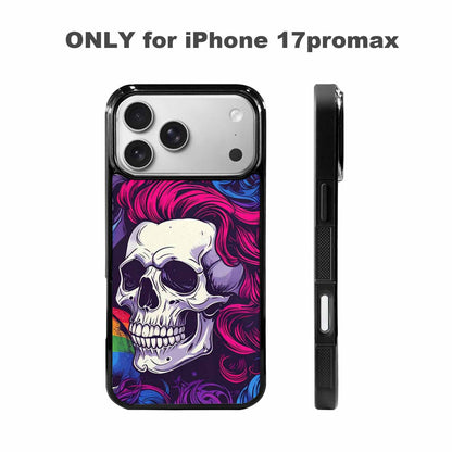 iPhone 17 Pro Max Case — Pride Flag Skulls Seamless Gothic Skulls, Custom Printed Phone Case