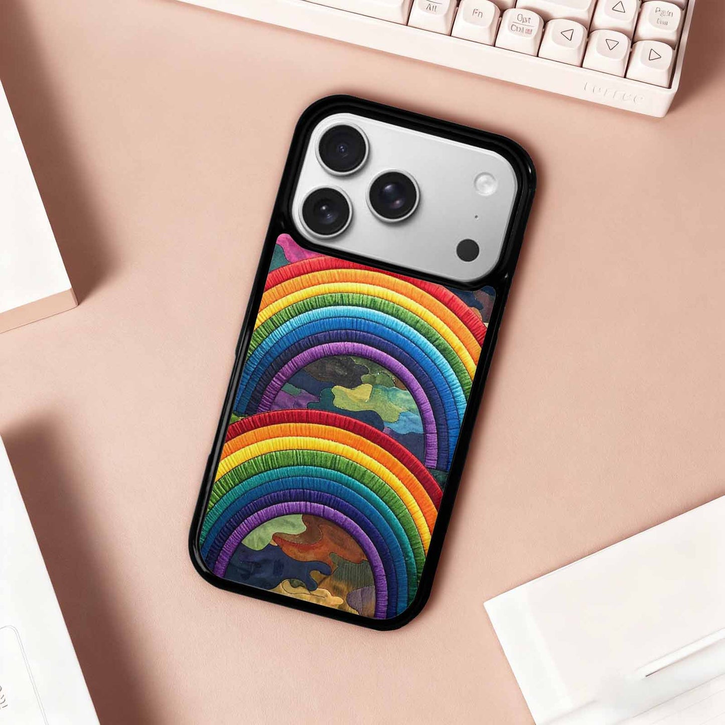 iPhone 17 Pro Case — Vivid Camo Rainbow Arc Camo, Personalized Phone Case