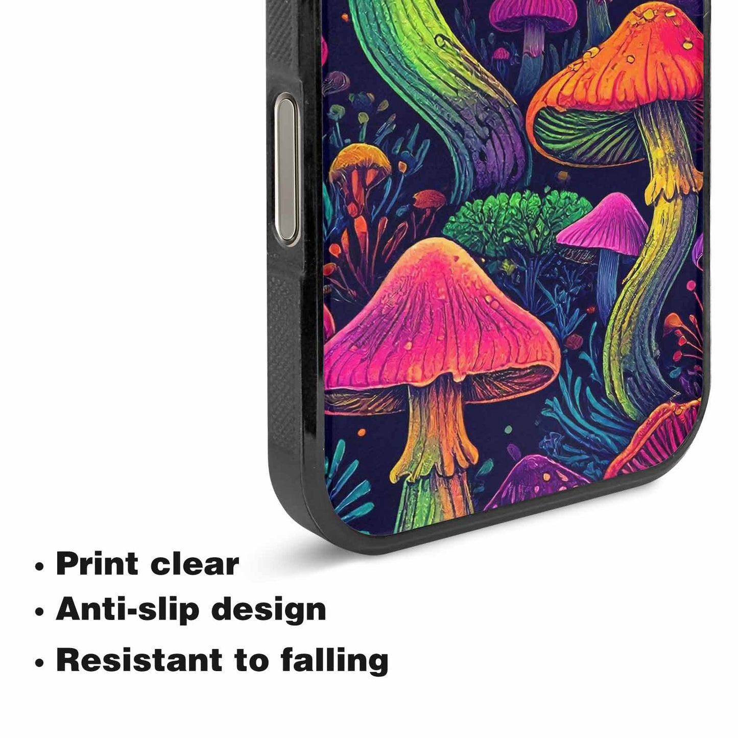 iPhone 16 Pro Case — Mushroom Psychedelic Art Seamless Pattern Vibrant, Unique Phone Case Design