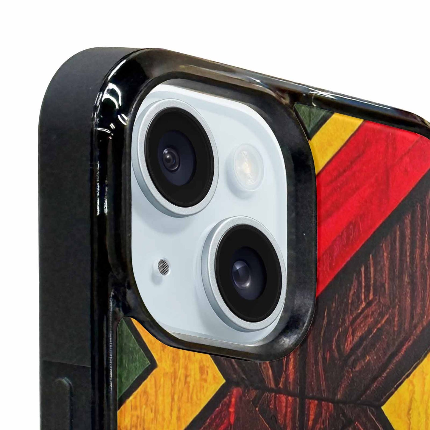 iPhone 15 Plus Case — African Kente Cloth Inspired Pattern Geometric, Custom Printed Phone Case