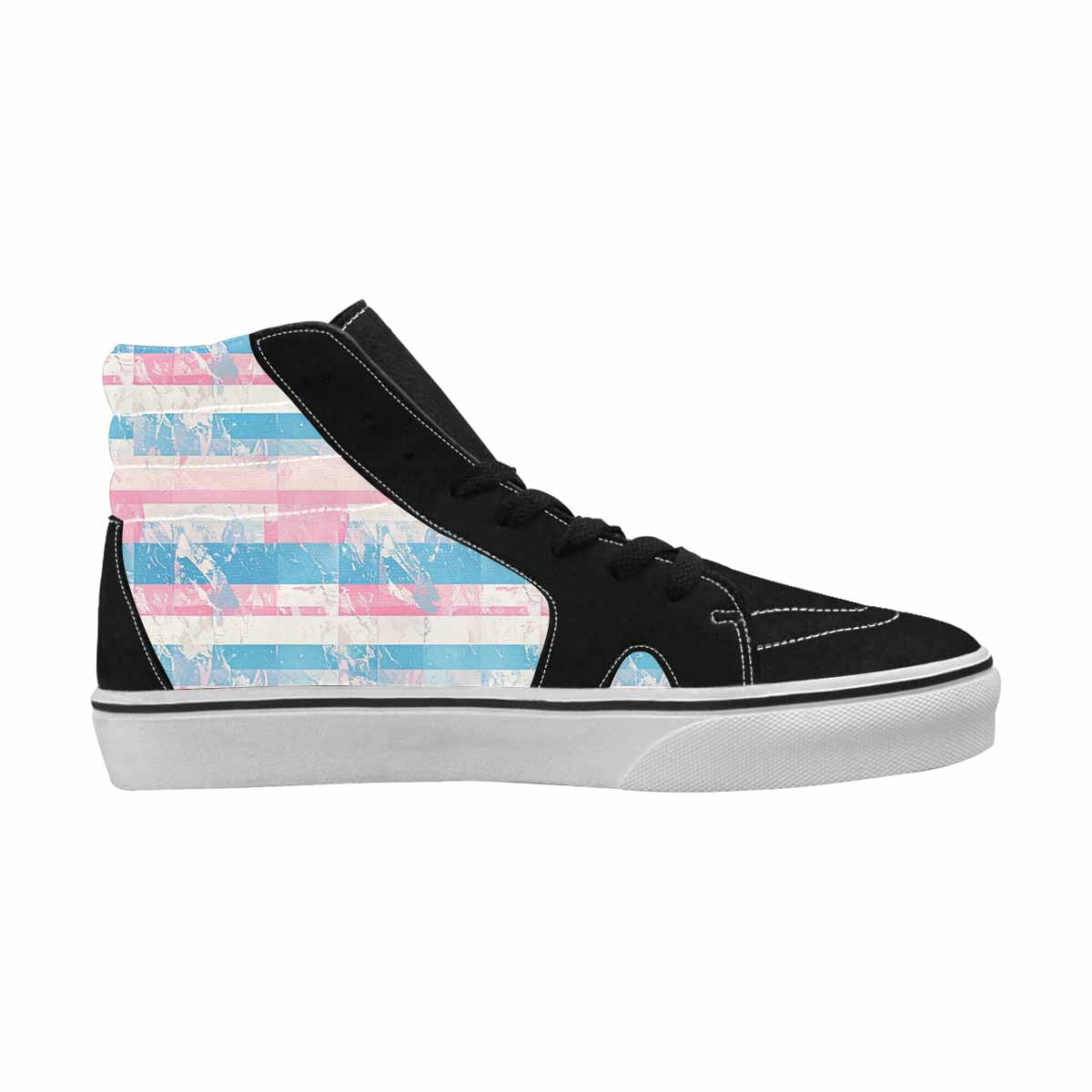 WOMEN'S Transgender Flag Color High Top Canvas Surreal Custom Sneakers