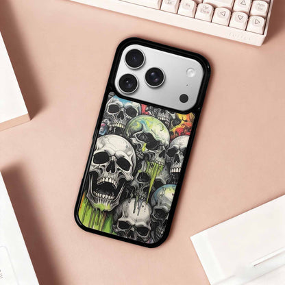 iPhone 17 Pro Case — Rainbow From Skulls Mouth Black Gothic, Custom Art Phone Cover