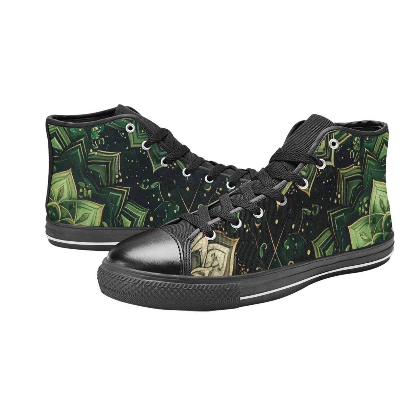 WOMEN'S Mandala High Top Canvas Wallpaper Art Sneakers