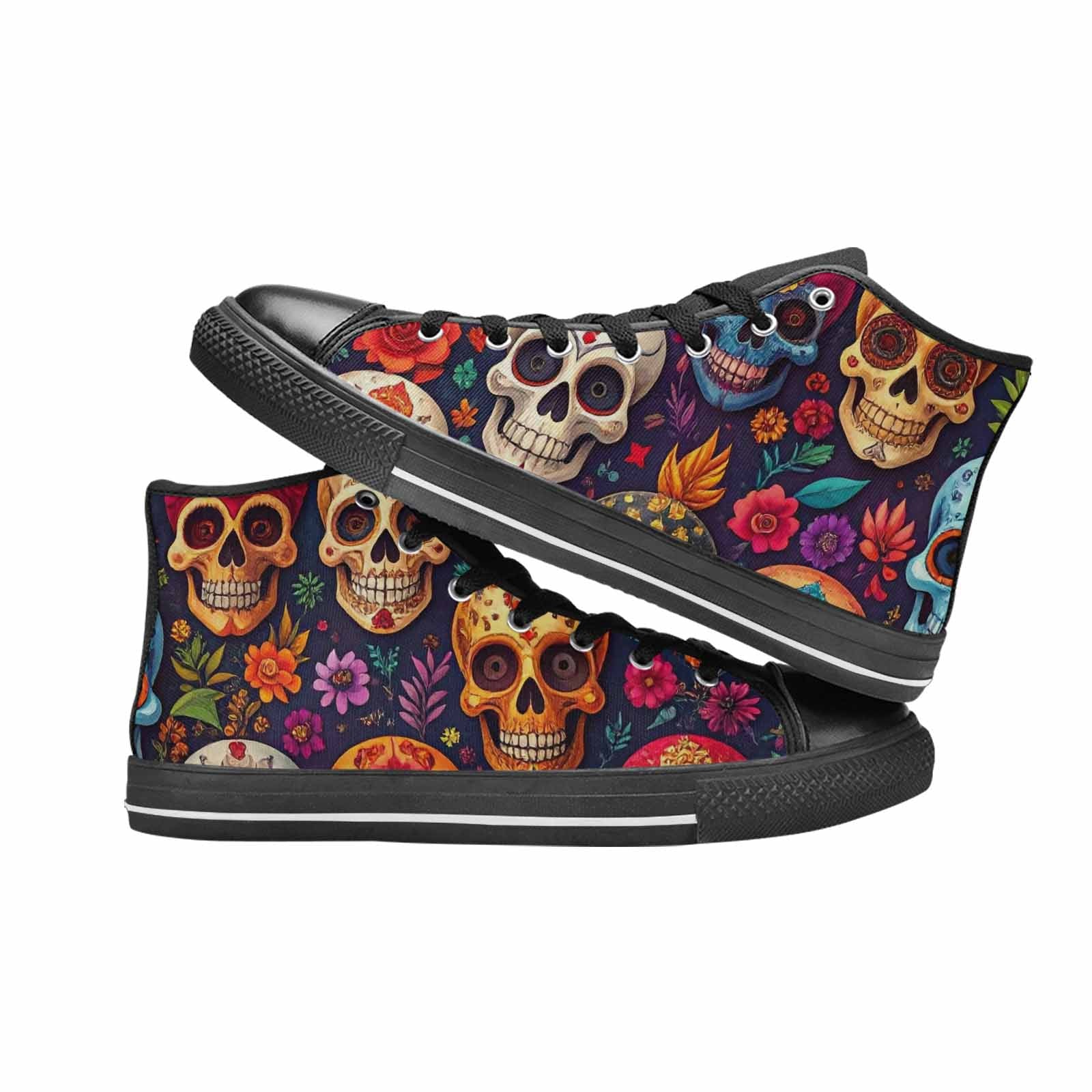 MEN'S Skull High Top Canvas Dreamcore Custom Sneakers
