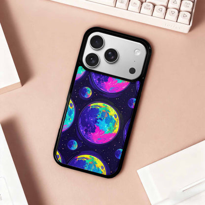 iPhone 17 Pro Case — Neon Winter Moon Seamless Cartoon Cute, Custom Made Phone Cover