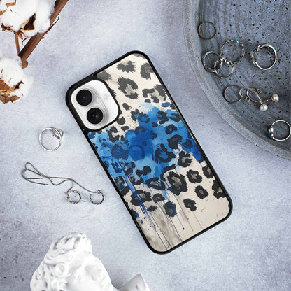 iPhone 16 Plus Case — Animal Print Black Blue Ink Animal, Personalized Phone Case