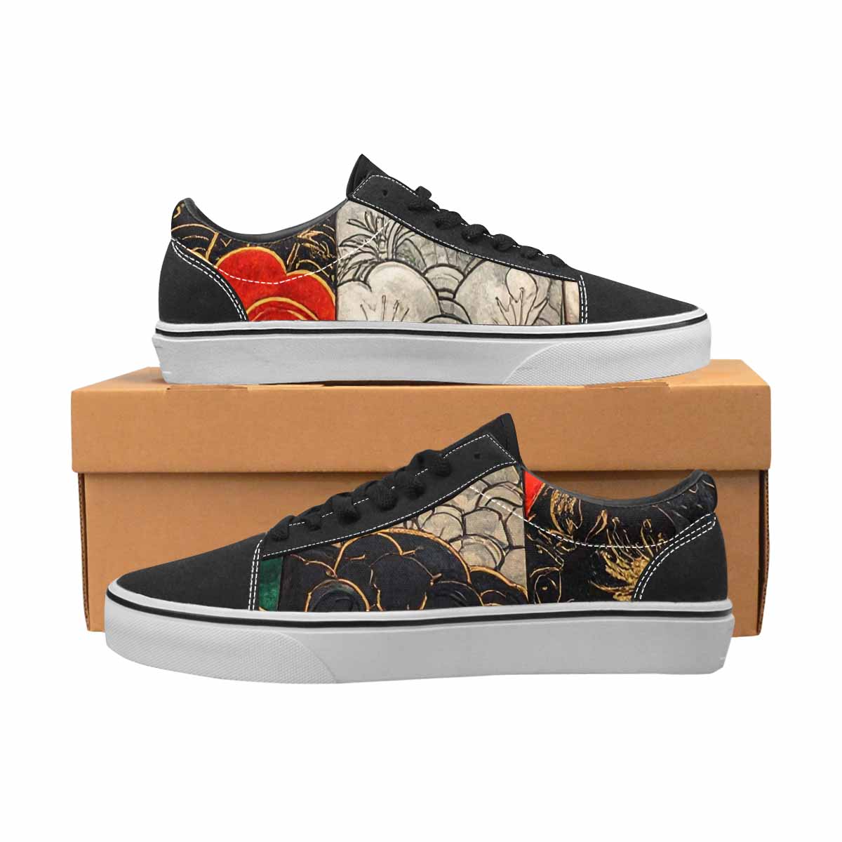 WOMEN'S Dragon Scale Fantasy Canvas Lace-Up Grunge Custom Sneakers