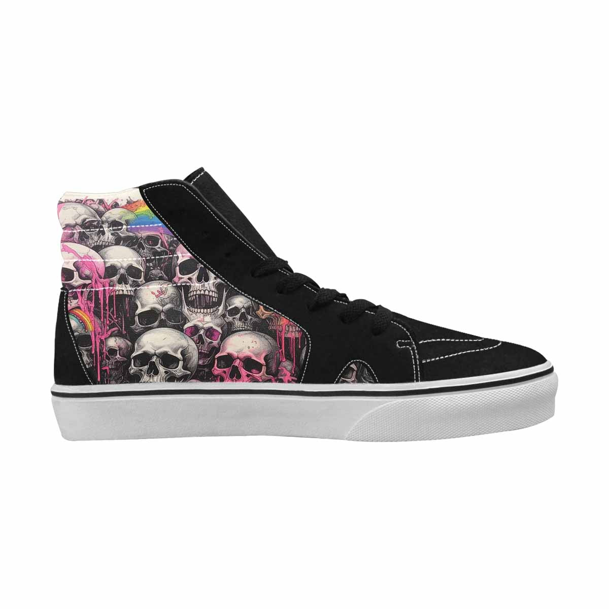 MEN'S Rainbow From Skull S High Top Canvas Melting Art Sneakers