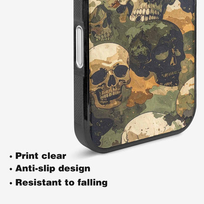 iPhone 16 Case — Military Camo Texture Combined With Distressed, Personalized Phone Case