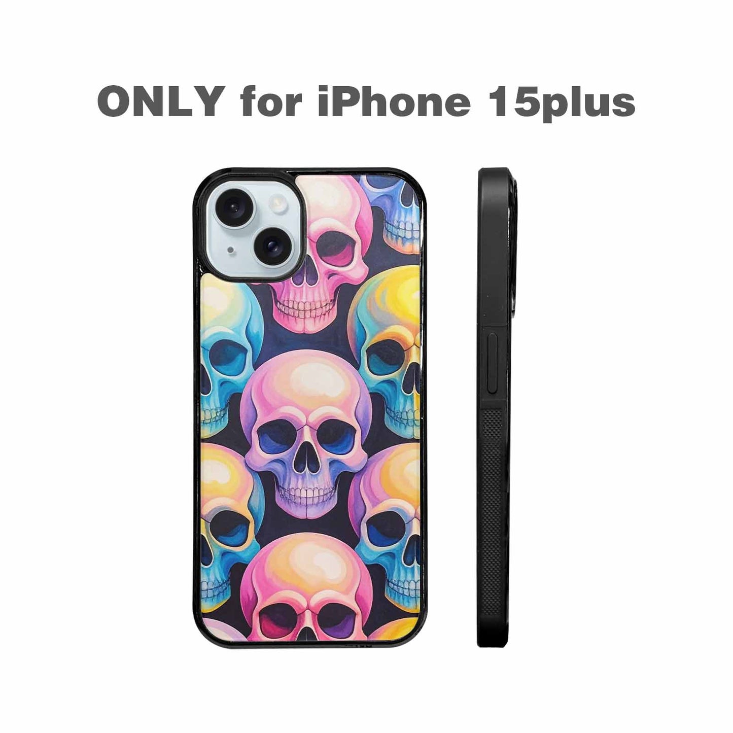 iPhone 15 Plus Case — Dripping Candy Skulls Custom, Unique Phone Case Design