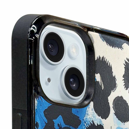 iPhone 15 Case — Animal Print Black Blue Ink Animal, Unique Phone Case Design